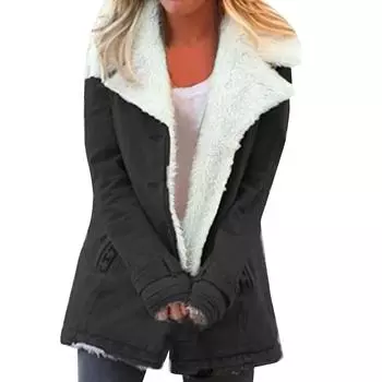 Женская модная повседневная верхняя куртка с длинным рукавом и мягкой подкладкой, теплая куртка на пуговицах из хлопка M розовый