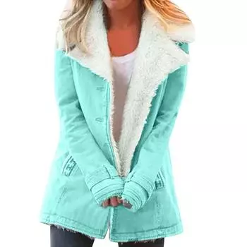 Женская модная повседневная верхняя куртка с длинным рукавом и мягкой подкладкой, теплая куртка на пуговицах из хлопка M хаки