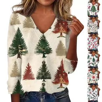 Женская модная принтованная длинная рукава вязаный кардиган куртка на пуговицах XL зелёный