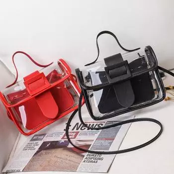 Женская модная прозрачная однотонная большая пряжка на плечо, сумка для хранения подарков