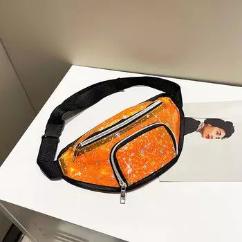 Женская модная прозрачная желейная сумка с пятиконечной звездой и карманом на талии One Size оранжевый