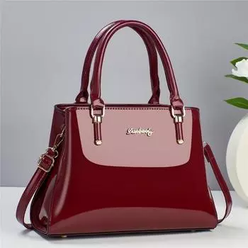 Женская модная яркая кожаная сумка-тоут, большая вместимость, женская сумка через плечо, высококачественная женская сумка через плечо, роскошные сумки