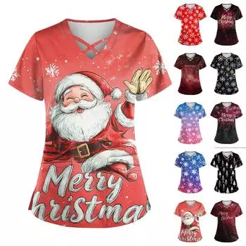 Женская модная рабочая одежда с v-образным вырезом, короткими рукавами, завязками и карманами, топы соответствующего цвета и защитная одежда XL тёмно-синий