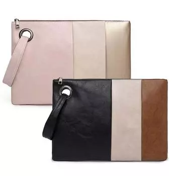 Женская модная ретро-сумка из искусственной кожи с цветным узором Oragniser Handbag чёрный