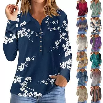 Женская модная рубашка с длинным рукавом в стиле ретро с отворотом и пуговицами, пуловер, футболка L бежевый