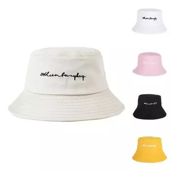 Женская модная солнцезащитная шляпа с принтом, рыбацкая шляпа, шляпа-ведро на открытом воздухе One Size чёрный