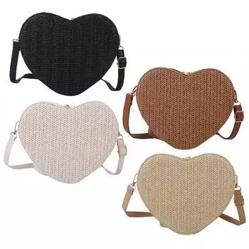 Женская модная сумка-бродяга соломенная сумка большой емкости из дышащей искусственной кожи для подарка коричневый