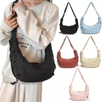 Женская модная сумка через плечо, большая вместимость, сумка через плечо в форме полумесяца, регулируемый ремень, повседневная сумка-мессенджер, простая сумка-портфель чёрный