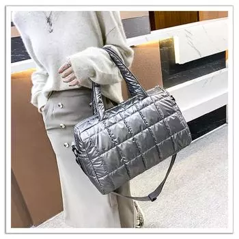 Женская модная сумка через плечо большой вместимости на одно плечо, корейская версия, маленькая хлопковая сумка в клетку в клетку