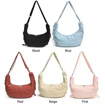 * Женская модная сумка через плечо Hobo Sling Bag Регулируемый ремень Простая сумка-саквояж чёрный