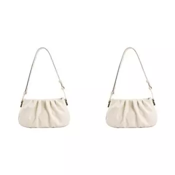 Женская модная сумка через плечо из искусственной кожи, сумка через плечо, плиссированная сумка (белый)