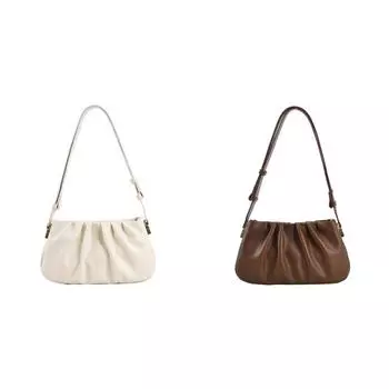 Женская модная сумка через плечо из искусственной кожи, сумка через плечо, плиссированная сумка (белый) КДЕ