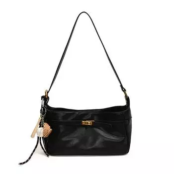 Женская модная сумка через плечо из искусственной кожи, большая вместимость, регулируемый ремень, простая сумка-портфель чёрный