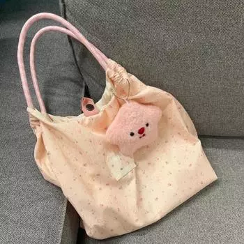 Женская модная сумка через плечо, новая холщовая сумка с рисунком, маленькая, свежая, в корейском стиле, для отдыха, универсальная, вместительная, женская сумка-тоут