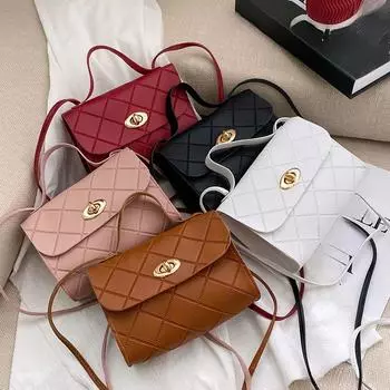 Женская модная сумка через плечо, полосатая маленькая квадратная сумка, модная корейская сумка Lingge для женщин, кошельки и сумки коричневый