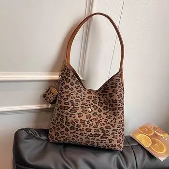 Женская модная сумка через плечо с леопардовым принтом — тренд осени/зимы 2024 года 26*8*27 чёрный