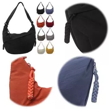 Женская модная сумка через плечо с несколькими карманами, сумка через плечо в форме полумесяца, большая вместительная сумка в форме полумесяца, регулируемый ремень, уличная дорожная сумка чёрный