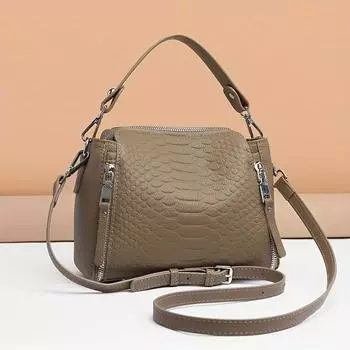 Женская модная сумка через плечо с тиснением под змею, портативная сумочка, идеально подходит для повседневного использования. белый