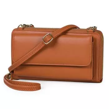 Женская модная сумка для мобильного телефона RFID повседневная мини-сумка через одно плечо женский кошелек 21cm*6cm*11.5cm светло-коричневого