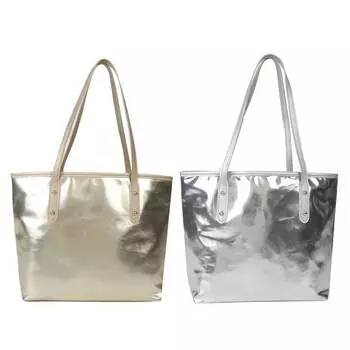 Женская модная сумка для подмышек, простые сумки-тоут, однотонные мягкие легкие сумки для подарков серебряный