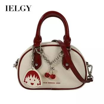 Женская модная сумка IELGY Maruko вишневого цвета с косой застежкой