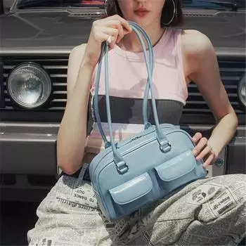 Женская модная сумка из кожи, сумка через плечо, сумка через плечо для поездок на работу синий