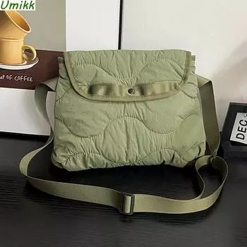 Женская модная сумка-мессенджер, большая вместимость, стеганая сумка через плечо, простая сумка-слинг в облаке, однотонная дорожная сумка для улицы оранжевый