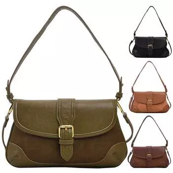 Женская модная сумка-мессенджер, большая вместительная квадратная сумка из искусственной кожи, стильная сумка через плечо с регулируемым ремешком и застежкой-застежкой для путешествий на открытом воздухе чёрный