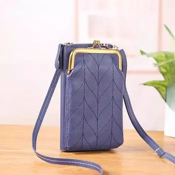 Женская модная сумка с зажимом, карманом для телефона, сумка через плечо, женская сумка из искусственной кожи, дамская сумочка-кошелек