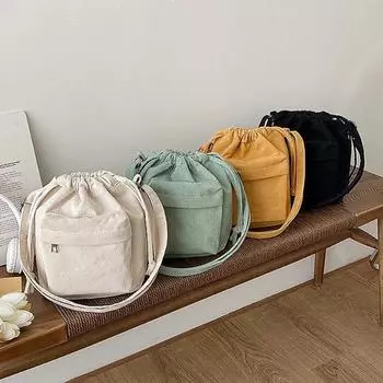 Женская модная сумка-тоут с подкладкой на плечо, маленький кошелек с завязками, сумка-мессенджер, мягкий накладной кошелек, дорожная сумка-ведро чёрный