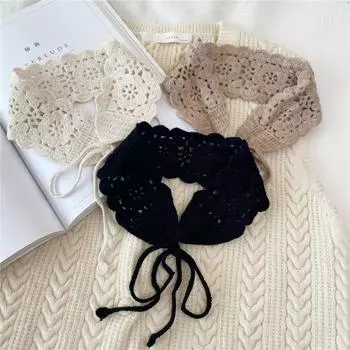 Женская модная тенденция и щедрый классический универсальный искусственный воротник чёрный