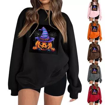 Женская модная толстовка с длинным рукавом и круглым вырезом с принтом L красный