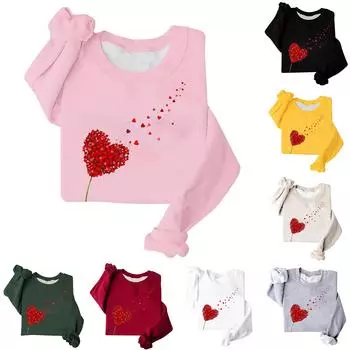 Женская модная толстовка с длинным рукавом и круглым вырезом с принтом XXXL розовый