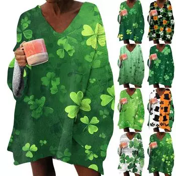 Женская модная толстовка с длинным рукавом и V-образным вырезом с принтом M