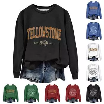 Женская модная толстовка с длинным рукавом и круглым вырезом с принтом L