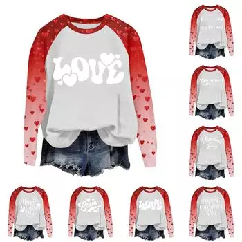 Женская модная толстовка с длинным рукавом и круглым вырезом с принтом XL розовый