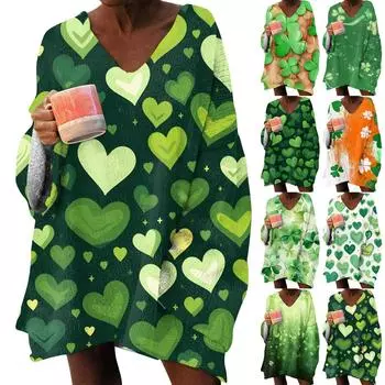 Женская модная толстовка с длинным рукавом и V-образным вырезом с принтом XXXXXL