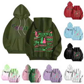 Женская модная толстовка с длинным рукавом и принтом букв, с капюшоном, завязками на завязках, с карманами, толстовка сверху XL фиолетовый