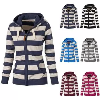 Женская модная толстовка с капюшоном и длинными рукавами, карманом на молнии, веревочной полоской L чёрный