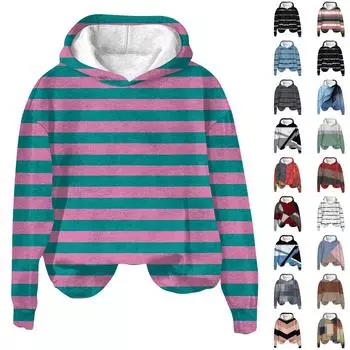 Женская модная толстовка с капюшоном и заниженной линией плеч с длинным рукавом и рождественским принтом L чёрный