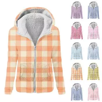 Женская модная толстовка с принтом, свободная плюшевая куртка с капюшоном на молнии L чёрный