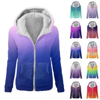 Женская модная толстовка с принтом, свободная плюшевая куртка с капюшоном на молнии L чёрный