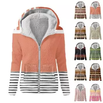 Женская модная толстовка с принтом, свободная плюшевая куртка с капюшоном на молнии L армия зеленый