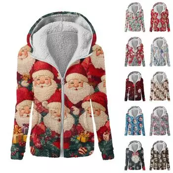 Женская модная толстовка с принтом, свободная плюшевая куртка с капюшоном на молнии L бежевый