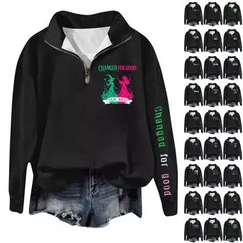 Женская модная универсальная толстовка с длинными рукавами и принтом ведьмы на молнии L армия зеленый