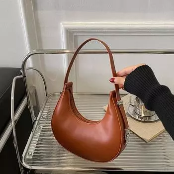 Женская модная универсальная высококачественная текстурированная сумка на плечо, сумка для подмышек коричневый