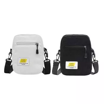 Женская модная вельветовая сумка-мессенджер на молнии, осенне-зимняя мягкая сумка через плечо белый