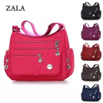 Женская модная водонепроницаемая сумка через плечо, многослойная повседневная сумка, кошелек розы красного