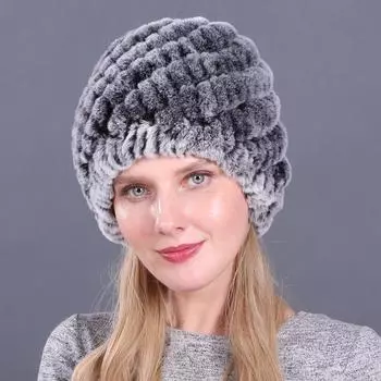 Женская модная вязаная шапка с темпераментом, женская осенне-зимняя толстая теплая шерстяная шапка, повседневная шапка с ушками