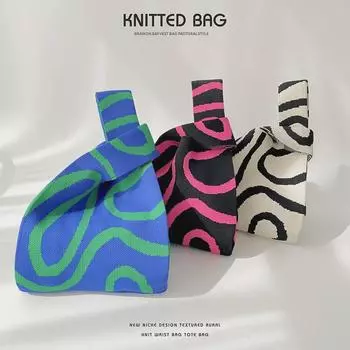 Женская модная вязаная сумка на запястье - большая вместимость, высококачественная универсальная сумка-жилет